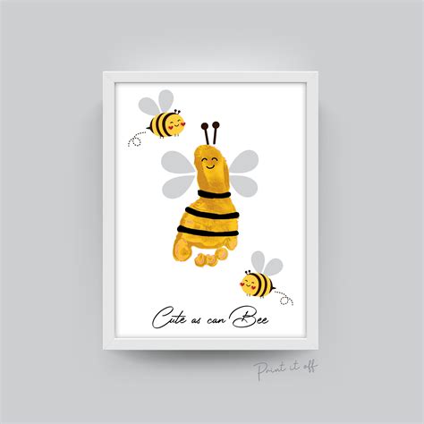 Cute as Can Bee / Handprint Footprint Art / Valentine's - Etsy