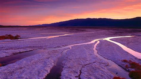 sunset, Mountains, California, Death, Valley, Salt, Flats Wallpapers HD ...