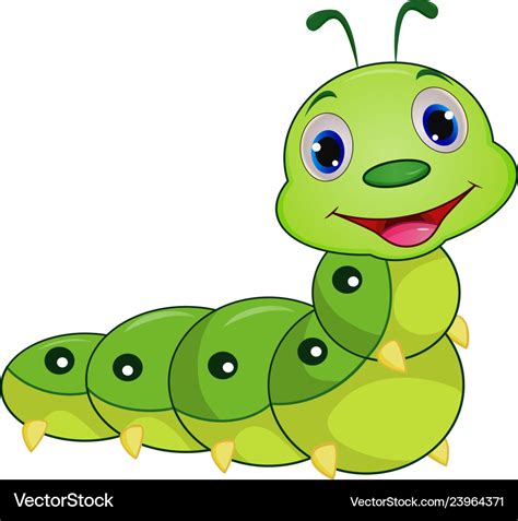 Cute caterpillar cartoon Royalty Free Vector Image