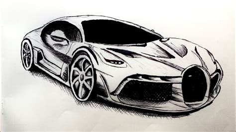 Drawing Bugatti divo with pen | timelapse - YouTube