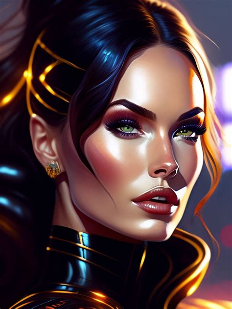 Megan Fox AI Female Cyborg, Female Art, Digital Painting, Digital Art ...