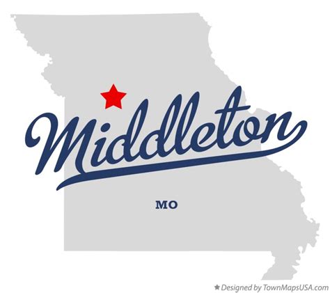 Map of Middleton, MO, Missouri
