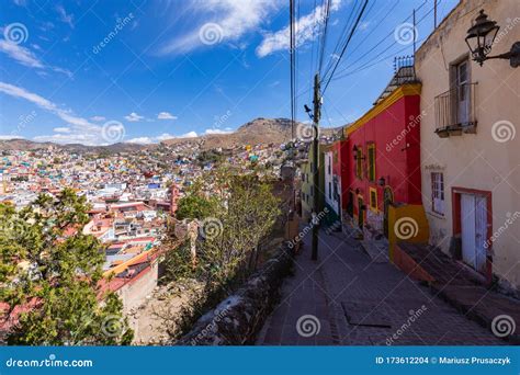 Guanajuato City Historic Center. Colorful Homes Built on Hillside Stock Photo - Image of ...