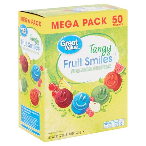 Great Value Tangy Fruit Smiles, 0.9 oz, 50 Count - Walmart.com - Walmart.com