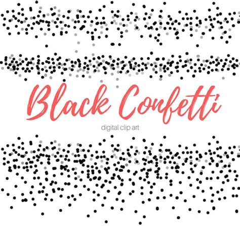 Confetti Clipart Confetti Clipart Black Confetti Party - Etsy