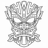 Tiki Mask Template Printable Sketch Coloring Page sketch template