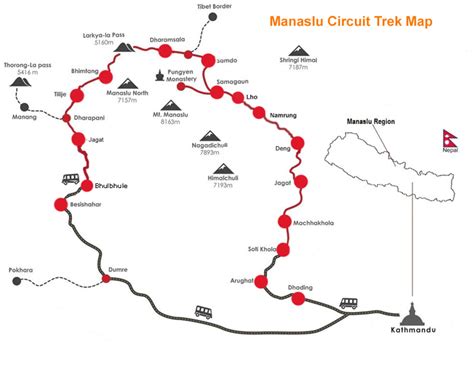 Manaslu-Circuit-Trek-Map - Excellent Himalaya Trek & Expedition