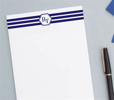 Monogrammed Notepad Personalized Notepad Men Initial Monogram | Etsy