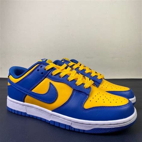 Custom Royal Blue Yellow Dunks Sneakers - Etsy