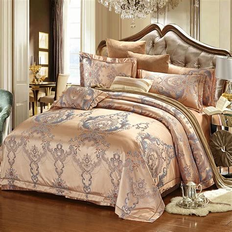 European Style Luxury Bedding Sets Jacquard cotton Queen/King Size Duvet Cover Set Bedclothes ...