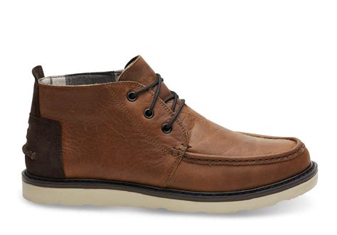 Lyst - Toms Waterproof Brown Pull Up Leather Men's Chukka Boots in ...