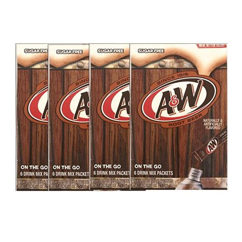 A&W Singles To Go Powder Packets - Sugar-Free, Non-Carbonated Root Beer Water Drink Mix (4 Boxes ...