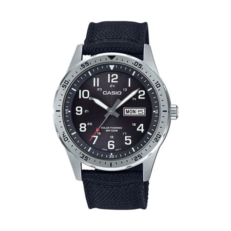 Casio Men's Solar-Powered Analog Black Nylon Strap Watch - 9342727 | HSN