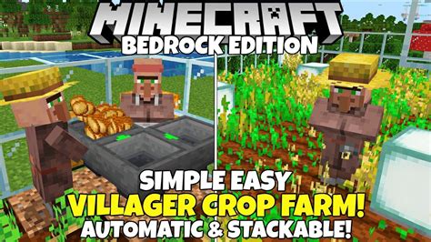 Minecraft Bedrock: Automatic Villager CROP FARM! Cheap & Easy! MCPE Xbox Ps4 PC in 2022 | Crop ...