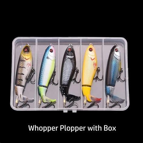 Fishing Lures Whopper Plopper 10.5cm/17g with Floating Rotating Tail Topwater Bait Freshwater ...