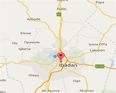 Fig1. Map of Ibadan, Showing Ibadan Town. Hint: Blue Dot Represents The ...