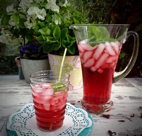 Hibiscus Iced Tea with Rosewater | Vegan teas, Iced tea, Hibiscus tea