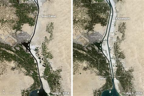 View From Space: Stuck in the Suez Canal - Geography Realm