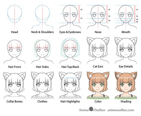 How To Draw Anime Cat Ears Step By Step - Cat Lovster