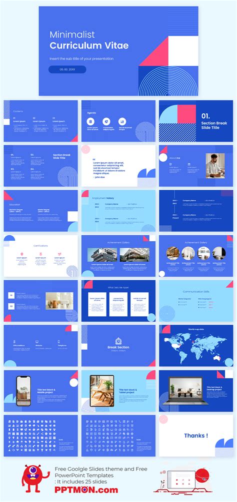 Minimalist CV Free PowerPoint Template and Google Slides Theme ...