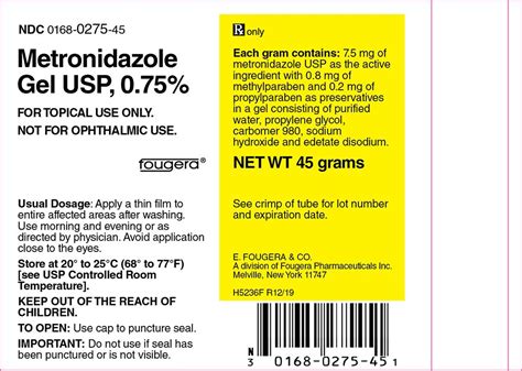 Metronidazole Gel - FDA prescribing information, side effects and uses