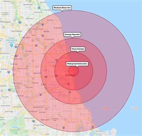 Blast radius of Beirut explosion if it was in Chicago : ThatsInsane