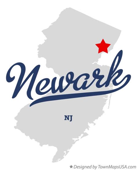 Map of Newark, NJ, New Jersey