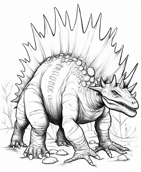 Premium AI Image | A drawing of a dinosaur with spikes on its head ...