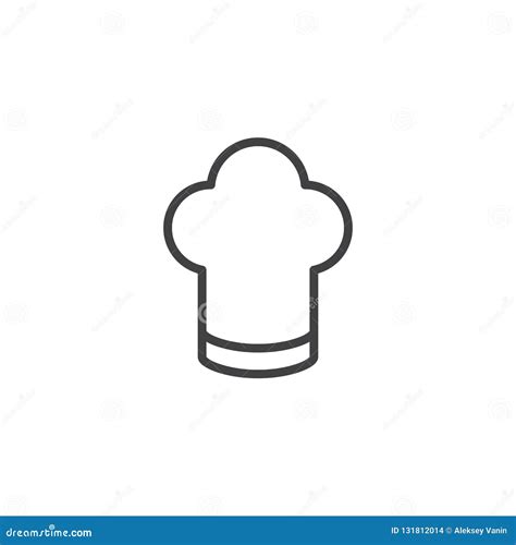 Chef hat outline icon stock vector. Illustration of symbol - 131812014