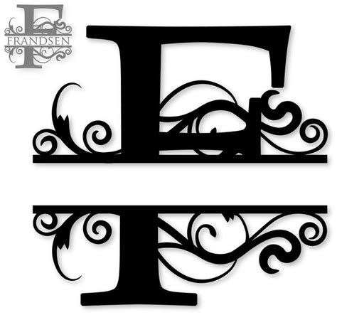 F" Split Monogram | FLOCKFOLIE LETTERS | Pinterest | Embroidery ... | Free monogram fonts ...