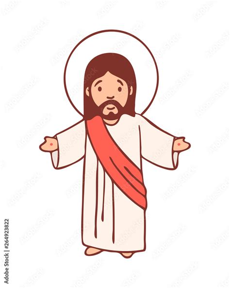 Jesus Christ digital cartoon Stock Vector | Adobe Stock