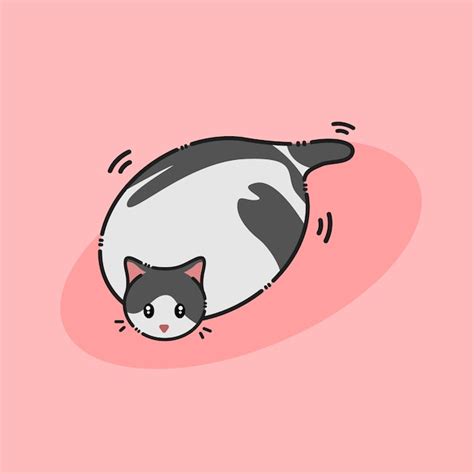 Premium Vector | Simple flat illustration cat laying down meme