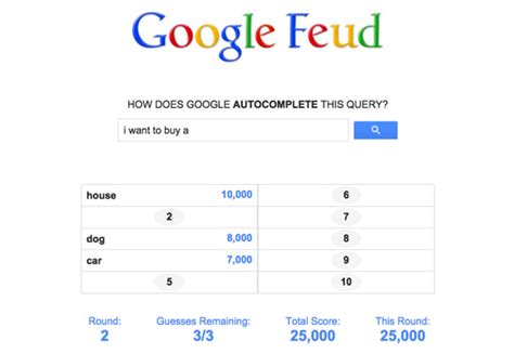 Game turns Google's search suggestions into 'Family Feud'