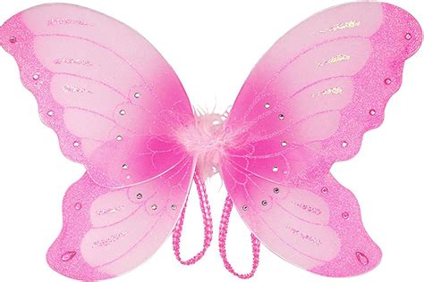 Amazon.com: Mozlly 14 inch Pink Sparkle Butterfly Wings for Children ...