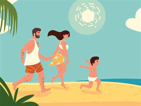 family beach vacations 2608621 Vector Art at Vecteezy