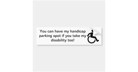 Handicap Bumper Sticker | Zazzle