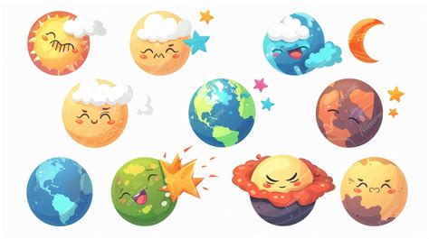 Premium Photo | Cartoon character Earth with kawaii face happy touching ...