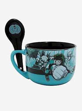 My Hero Academia Deku Bakugo Todoroki Soup Mug & Spoon | Soup mugs ...