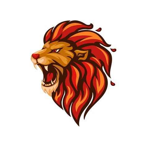 Lion Head Mascot Logo Symbol cartoon illustration vector 22314732 ...