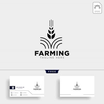 Premium Vector | Farm logo and business card template