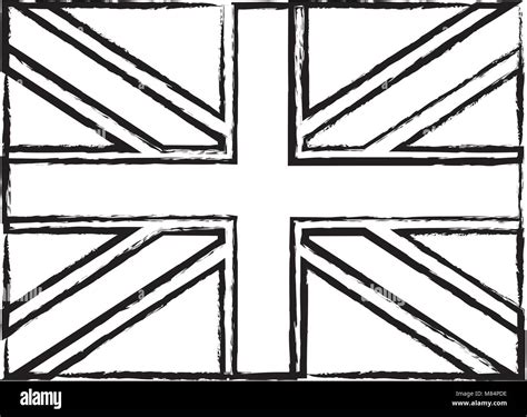 sketch of united kingdom flag icon over white background, vector illustration Stock Vector Image ...