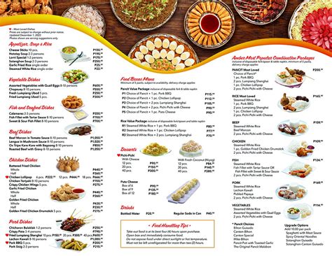 Amber Menu with Prices + List of Branches & Store Hours