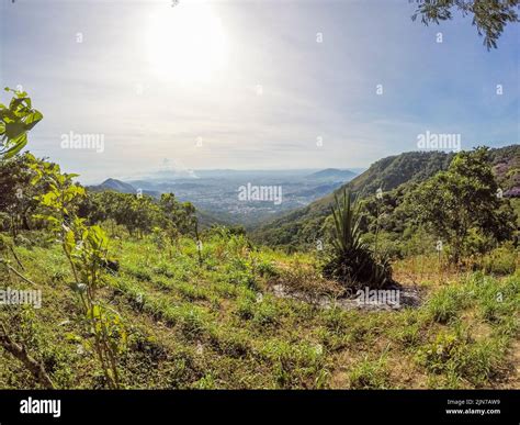 View of the trail between the neighborhoods of jacarepagua and Big Field in rio de janeiro Stock ...