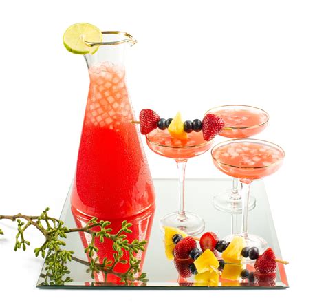 Cranberry Fruit Cocktail With Fruit Skewers | Recipes