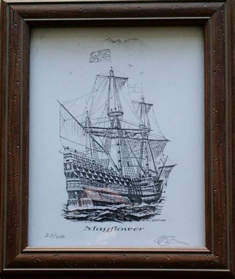 ART AND PRINTS: Mayflower Ship Ink Print - Mayflower | May flowers, Mayflower art, Print