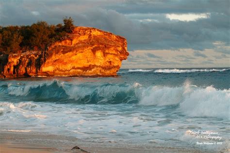 Hawaii Shipwreck Beach Cliff Kauai Beach Photography Ocean Scenery Beach Decor Teal decor Ocean ...