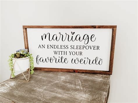 Marriage An Endless Sleepover with your Favorite Weirdo Master Bedroom Sign | Farmhouse Sign ...