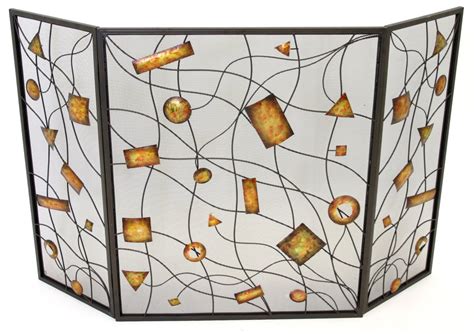 Decorative Autumn Abstract Fire Screen Spark Guard