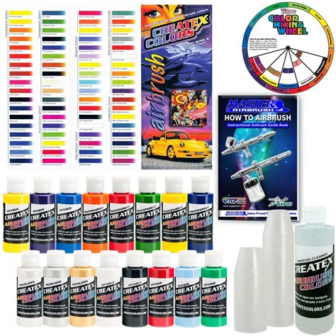 Buy Createx KIT-SUPER16 Airbrush Super Starter Kit With Pack of 100 - 1 ...