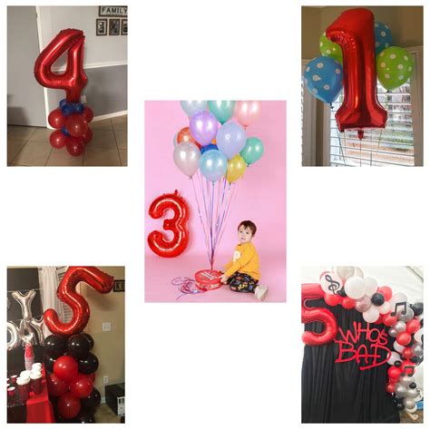 40 Inch Jumbo Red Number 5 Balloon Giant Balloons Prom Balloons Helium Foil Mylar Huge Number ...